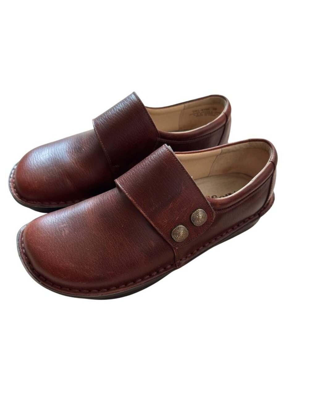Alegria Deliah Clog Slip On Shoes Sz 39 Brown Leather Comfort Work Professional